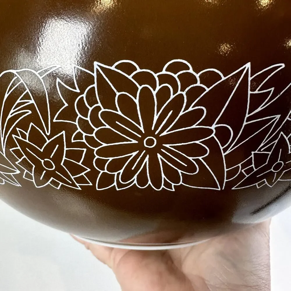 Vintage, Pyrex Brown Woodland Mixing Bowl #444 Ovenware Serveware Food Table